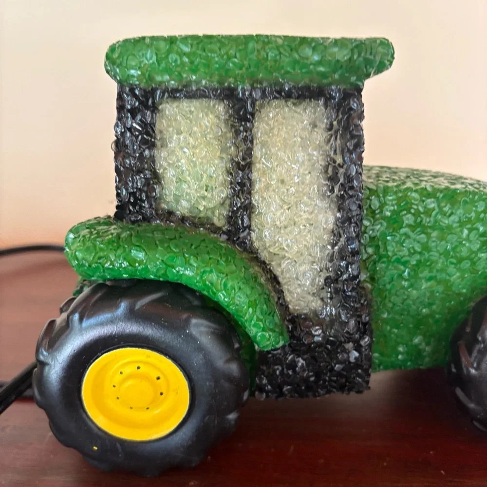 John Deere Tractor Table Dresser Nightlight Melted Plastic Popcorn